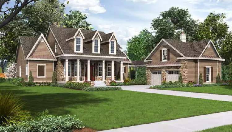 image of side entry garage house plan 3146